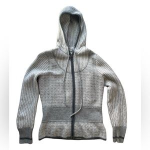 Neve Nordic Sweater Lambswool Blend Ski Zip Hoodie Cardigan Medium Small